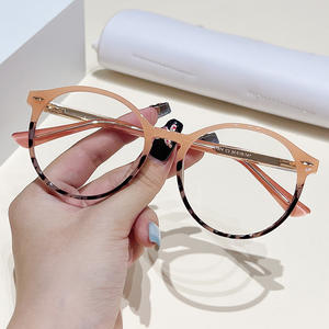 TR90 معدن أنيق جميل عين كمبيوتر كلاسيكية إطار دائري متعدد الألوان نظارات مضادة للضوء الأزرق - Product Image 2