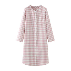 Pijamas de algodón de manga larga estilo japonés para mujer, camisones de forro polar, ropa de dormir cómoda, falda para uso doméstico - Product Image 4