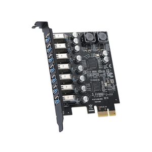 Escritorio 7 puertos <span class=keywords><strong>PCI</strong></span>-E a USB 3,2 Gen 1 <span class=keywords><strong>PCI</strong></span> Express de alta velocidad USB Add On Card Internal <span class=keywords><strong>USB3</strong></span> Hub Converter para PC de escritorio - Product Image 1