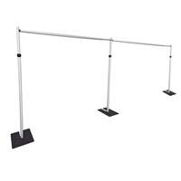 Cadre carré réglable en alliage d'aluminium pour la fête et le mariage support de rideau de toile de fond de Noël avec étagère en fil de fleur forgé