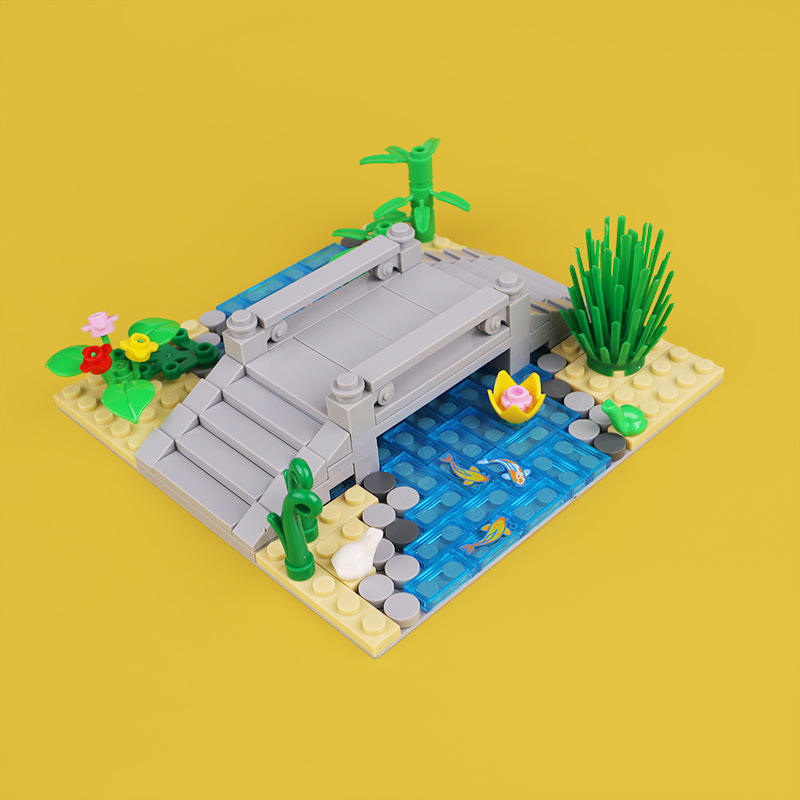 สะพานบ่อน้ำดอกบัวมาพร้อมกับแบบร่างกระดาษ