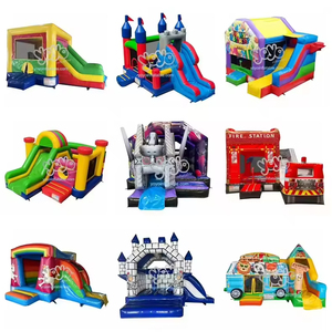 Structure gonflable combinée à thème pompiers, centre de jeux commercial en PVC de qualité supérieure pour enfants - Product Image 4