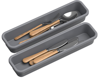 Organisateur de tiroir en silicone pour couverts, forme ovale, montage sur table, combinaison libre DIY, résistant à l'humidité