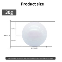 Pot cosmétique rond en PP de 30g, forme sphérique, en plastique, écologique, vide, luxueux, élégant, pour crème