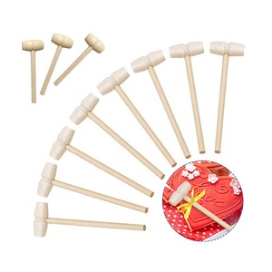 Petit marteau en bois, 5 pièces, accessoires pour animaux, <span class=keywords><strong>jouets</strong></span> et accessoires, artisanat en bois, outils de gâteau, marteau de chasse au chocolat - Product Image 1