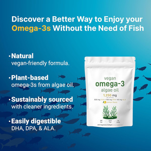 OEM toptan takviyeler Vegan yosun yağı EPA + DHA + ALA Omega-3 Softgels kapsüller 1250mg balık yağı antioksidan limon - Product Image 5