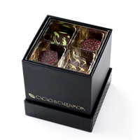 Boîte à chocolats carrée personnalisée à plusieurs niveaux, boîte à truffes à 3-4 niveaux avec plateau en plastique pour aliments, avec gaufrage mat