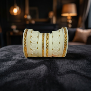 Most Trending Women's Religious Style Eco-Friendly Wedding Elegant Ivory Resin <b>Ball</b> Shape Bangles Unique Colors High-grade - Product Image 1