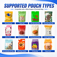 Machine d'emballage automatique rotative pour sachets préformés, avec peseuse multi-têtes, pour noix, fruits secs, snacks, boissons, remplissage et scellage Doypack