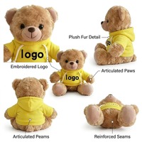 Oso de Peluche Súper Suave con Relleno de Algodón PP y Forro de Malla, Gorro y Banda para Graduación, Cumpleaños, Regalo para Estudiantes, Niños y Niñas