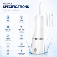 Irigator Oral Portabel 300ML Teknologi Smart Pulse Port Pengisian Daya Tipe-C Tanpa Kabel untuk Perjalanan dan Rumah