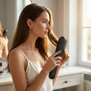 Mini Brosse Lissante Ionique Sans Fil Portable 2-en-1 Nouvelle Génération, <span class=keywords><strong>Appareil</strong></span> Lisseur Infrarouge à Vapeur Sans Fil - Product Image 1