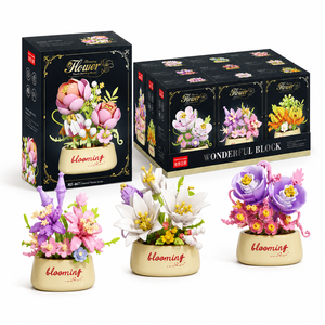 Kit de Pot de Fleurs DIY en Blocs de Construction, Mini Bouquet Floral Créatif en Briques, Jouet Décoratif pour la Maison, Ornement de Bureau, Cadeau pour Enfants et Adultes, <span class=keywords><strong>Vente</strong></span> en Gros - Product Image 1