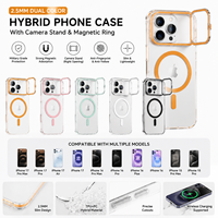 Casing Hybrid Bingkai Dalam Dua Warna TPU TPE PC 2.5mm untuk iPhone 18 Pro Max 18 Pro 17/16/15 dengan Kickstand Magnetik Grosir