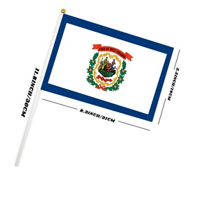 Bandera de Mano Personalizada de Virginia Occidental, la Tierra de las Montañas, 14x21cm, con Palo, para Eventos Deportivos y de Fútbol - Product Image 3