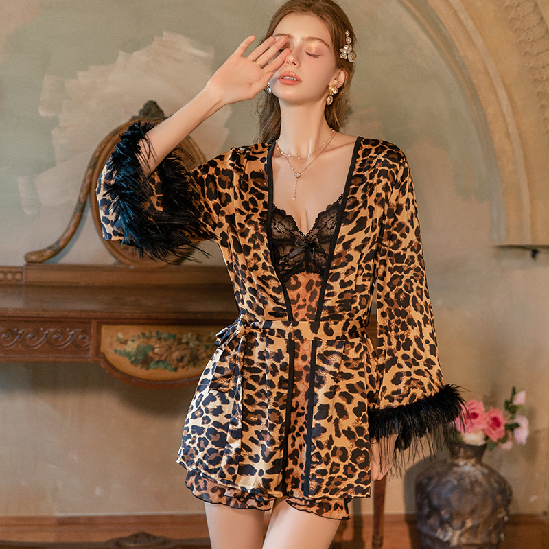 Yellow- dress+thong+robe set