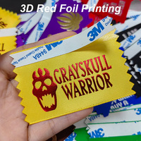 Ruban personnalisé assorti avec logo, 75*50mm, ruban polyester auto-adhésif en feuille d'or/argent/rouge 3D pour les expositions et les événements