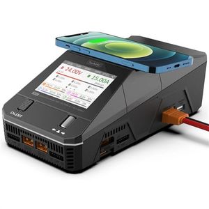 Cargador ToolkitRC Q6AC 250W 65W USB 15W para Baterías LiPo/LiHV/LiFe/Lion/LTO 1-6S, 4 Canales, Entrada CA 100-240V, Reciclaje, Corriente de Balanceo 800mA - Product Image 2
