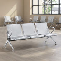 Chaises durables en acier laminé à froid de haute qualité, 3 places, pour événements intérieurs et extérieurs, légères, empilables, location pour fêtes