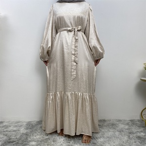 65310 #   Elegante Vestido de Noche de Satén con Estampado Brillante, Cuello Redondo, Puños Elásticos, Parte Inferior Plisada y Bolsillos Laterales, Vestido de Moda para Mujer - Product Image 2