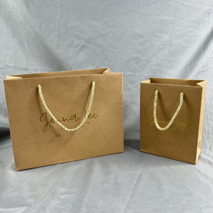 Custom Gold Foil Hot Stamping Kraft Paper Shopping Bags Twisted Paper Rope Handle For Candle Cosmetic Boutique Brand Packaging - Product Image 6