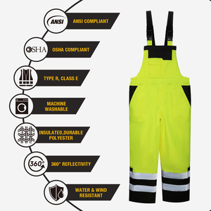 กางเกงยีนส์ขา EN343แบบสะท้อนแสงสำหรับผู้ชาย, กางเกงเอี๊ยมกันนขาย ripstop เคลือบ PU กันน้ำสามารถปรับแต่งโลโก้ได้ - Product Image 5