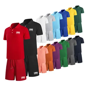 Pantaloncini da uomo neri personalizzati con stampa diretta in cotone Set di tute da uomo Unisex camicie da Jogging abbigliamento sportivo per l'estate