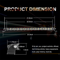 Barre lumineuse LED de travail 12V Slimline 22 pouces à faisceau combiné 90W, à montage sur capot ou pare-chocs, pour camions pick-up tout-terrain