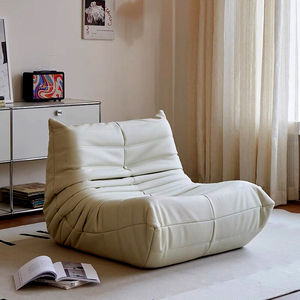 Fauteuil pouf en forme de chenille, inclinable, monoplace, rembourrage doux, pour chambre, salon, balcon, salle tatami - Product Image 1
