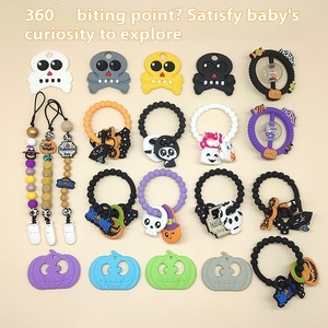 Halloween Silicone Gum Beads Hochet Peluche Bébé Qualité Alimentaire Citrouille Fantôme Bâton <span class=keywords><strong>de</strong></span> Meulage <span class=keywords><strong>avec</strong></span> <span class=keywords><strong>Anneau</strong></span> <span class=keywords><strong>de</strong></span> Poignée Transfrontalière - Product Image 2