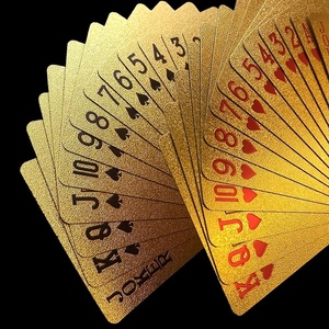 Cartes à jouer <span class=keywords><strong>en</strong></span> feuille d'or 24 carats personnalisées - Parfaites pour le poker, les farces et les cadeaux de fête, cadeau de Noël, d'Halloween, de Thanksgiving - Product Image 5