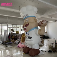 Chef gonflable de décoration d'événement de marketing de restaurant, chef gonflable avec du pain pour l'extérieur