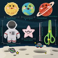 Jouet éducatif pour enfants, fournitures d'artisanat, feutre pré-coupé, planètes de l'espace, Terre, astronaute, jouets en peluche, couture DIY pour adultes