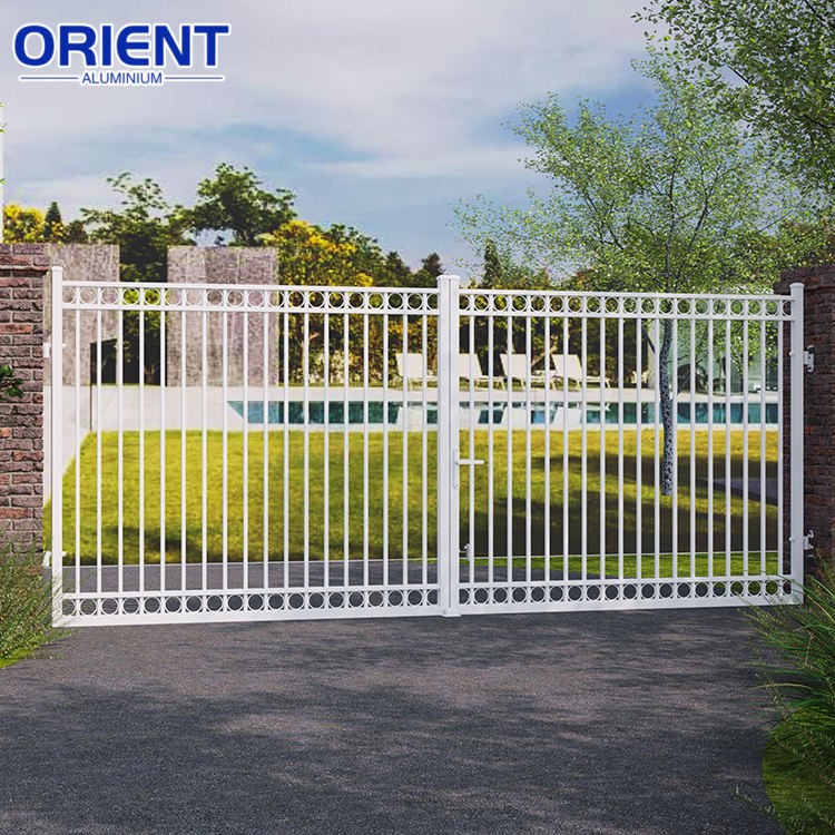 Aluminum Grill Alloy Double Gates Design Outdoor Garden Welding ...