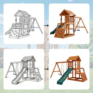 <span class=keywords><strong>Parco</strong></span> <span class=keywords><strong>giochi</strong></span> per <span class=keywords><strong>bambini</strong></span> in legno all'aperto struttura per arrampicata Slide per <span class=keywords><strong>bambini</strong></span> Swing Set - Product Image 3
