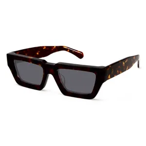 2024 Off-W Trendy Thick Acetate Sunglasses Men Square Womens Sun Glasses Polarized Rectangular Sunglasses Men Cateye