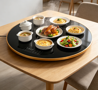 Plateau chauffant électrique rotatif rond 360°, 40-120°C, en verre trempé étanche, pour table, 60cm/80cm, vente en gros OEM