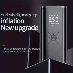 Compresseur d'air numérique sans fil rechargeable 12V pour pneus de voiture, vélos et ballons – Pompe à air portable - Product Image 4