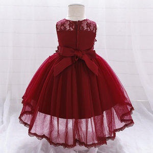 MQATZ ultimo disegno abito da ballo per bambine <span class=keywords><strong>abiti</strong></span> a coda lunga vestiti estivi per bambini modello solido per le occasioni di compleanno - Product Image 2