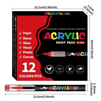 Marqueurs d'art permanents personnalisés pour graffiti, pointe pinceau, peinture acrylique, stylos marqueurs en plastique pour loisirs créatifs et emballages