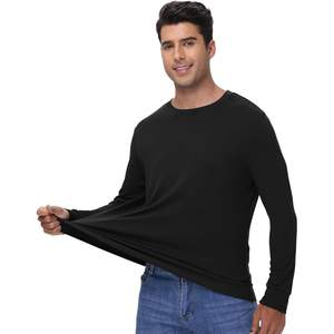 Camiseta de Manga Larga para Hombre al por Mayor, Cuello Redondo, Viscosa de Bambú, Refrigerante y Absorbente de Humedad, Tallas S-XXL - Product Image 2