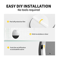 Détecteur d'ouverture de porte et de fenêtre portable, capteur d'alarme de vibration intelligent sans fil ABS pour la sécurité domestique, installation facile