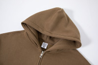 Sudadera Unisex de Algodón de 350g, Estilo Casual, Holgada, con Doble Cremallera, Manga Larga, Color Sólido, Bolsillo de Felpa, para Otoño