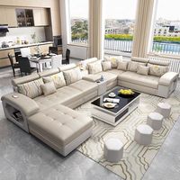 Hochwertiges Luxus 7-Sitzer Modulares Sofa-Set Multifunktionales Wohnzimmer Ecksofa U-förmiges Sektionalsofa