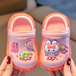 Sabots de plage d'été pour enfants, sandales de jardin, mules, pantoufles bébé dessin animé, chaussures de jardin plates et mignonnes pour enfants, en plastique imperméable - Product Image 6