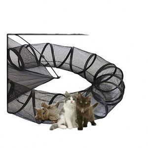 BSCI Factory wholesale automatic open pet <b>tent</b> <b>with</b> round <b>tunnel</b> small animal playpen <b>with</b> carry bag easy fold <b>cat</b> outdoor play - Product Image 4