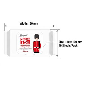 75 Lingettes humides alcoolisées désinfectantes, assainissantes et antibactériennes, 40 pièces, portables, pour le nettoyage des surfaces, jetables, vente en gros, OEM - Product Image 5