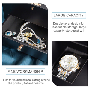 Bán Sỉ Dụng Cụ Dây Đeo Đồng Hồ Đơn Bằng Gỗ Màu Đen Tùy Chỉnh Sang Trọng Hộp Quà Tặng Đồng Hồ Bằng Gỗ Độc Đáo Hai Lớp - Product Image 4