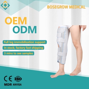 Inmovilizador de rodilla de tres paneles ajustable, con refuerzos de aluminio para estabilidad postoperatoria, mantiene la rodilla en posición recta - Product Image 1