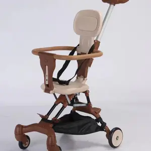 Bebek rulo bebek taşınabilir tek tıklama katlanır bebek el arabası iki yönlü çocuk yürüyüş araba olabilir